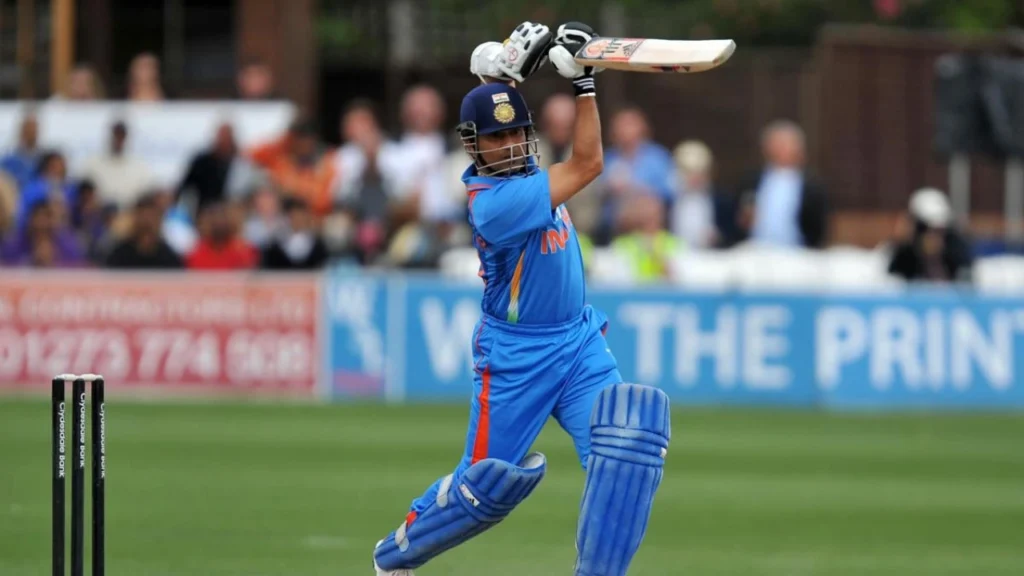 Sachin Tendulkar – The Benchmark of Perfection executing a classic cover drive with flawless timing and elegant technique